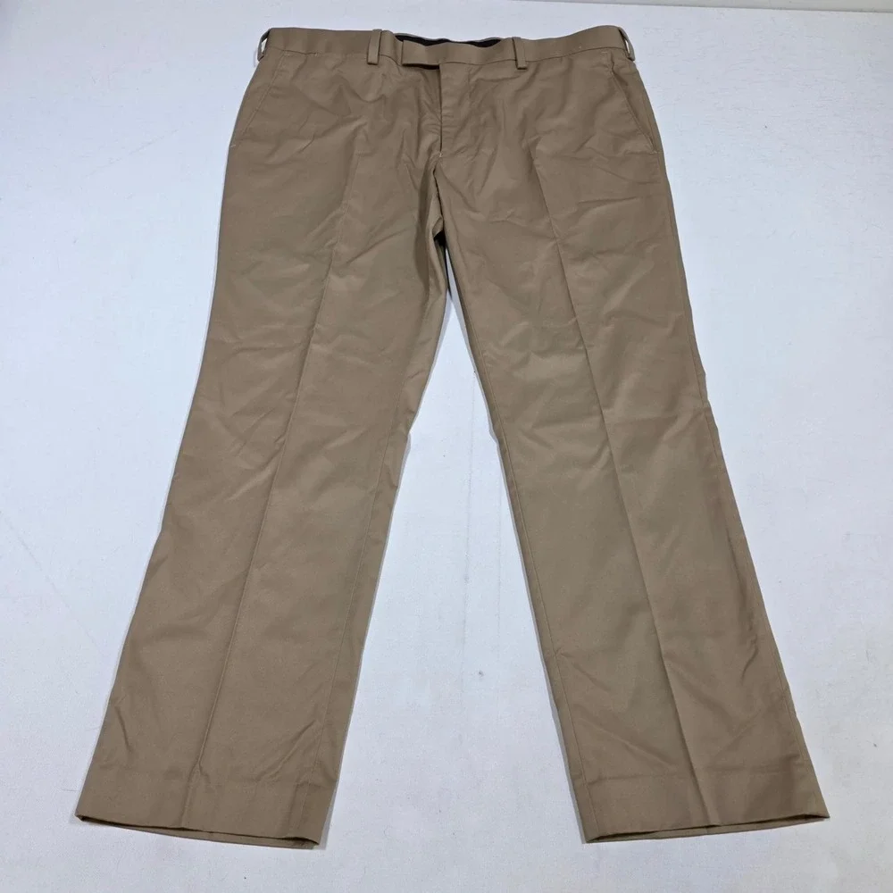 Louis Raphael Tailored Dress Pant Mens 40 X 30 Tan Flat Front Straight Leg Pants